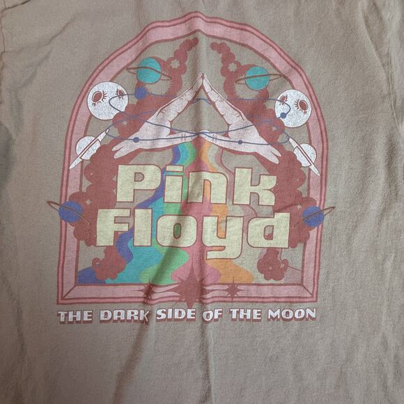 Pink Floyd 50th Dark Side of the Moon Graphic Tee Shirt Tan Medium Band Rock - Picture 4 of 6